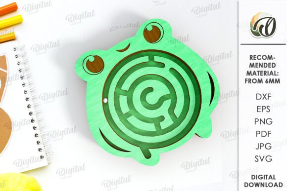 3D Kids Maze Toy Lasercut. Frog SVG: Bridging Digital Design and Tangible Play