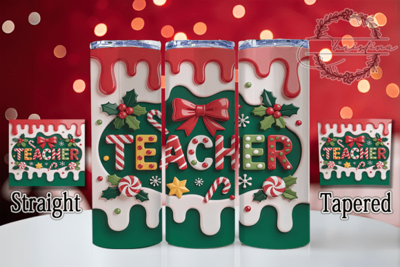 3D Merry Christmas Teacher Tumbler: A Digital Design Evaluation