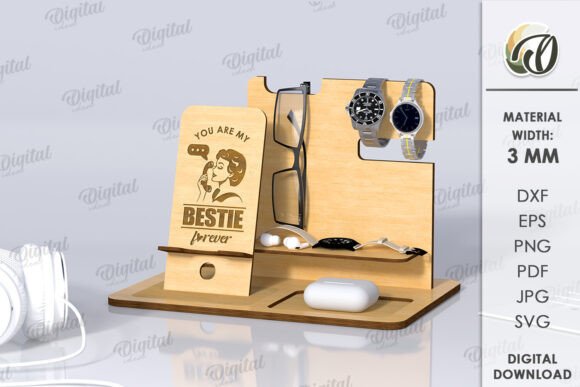 3D Wooden Desk Organizer Design