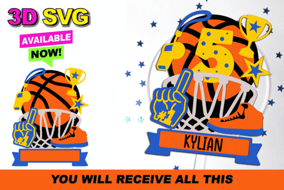 Basketball Cake Topper 3D SVG: Elevating Sports-Themed Celebrations with Digital Precision