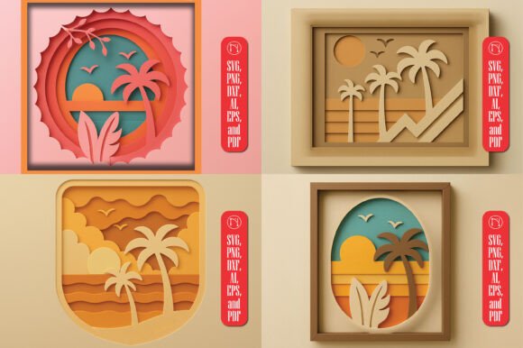 Capturing Eternal Summer: A Deep Dive into the Tropical Sunset 3D Shadow Box SVG Bundle