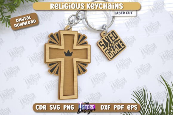 Christian 3D Keychain Laser Cut Design