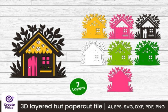 Crafting Cozy Charm with a 3D Layered Hut Paper Cut Home SVG