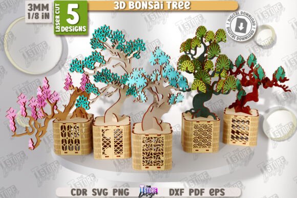 Crafting Nature: A Guide to the 3D Bonsai Tree Laser Cut Bundle CNC