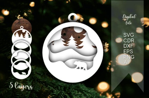 Creating Depth and Charm with 3D Bear Layered Christmas Laser Cut Designs