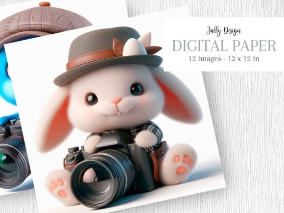 Cute 3D Animals Photographer Clipart 10: A Creative Resource for Digital and Print Projects