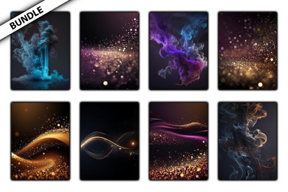 Digital Glitter Smoke Design Bundle: Merging Ethereal Textures with Modern Visual Storytelling