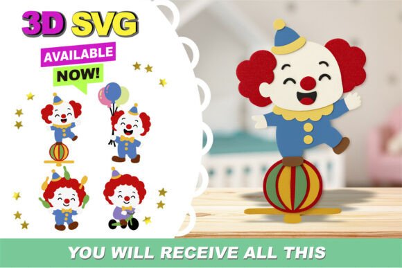 Funny Clown 3D SVG: Creative Uses