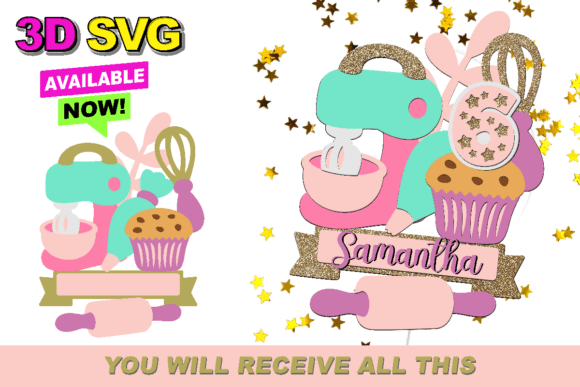 Little Bakery Cake Topper 3D SVG: Elevating DIY Celebrations with Precision Design