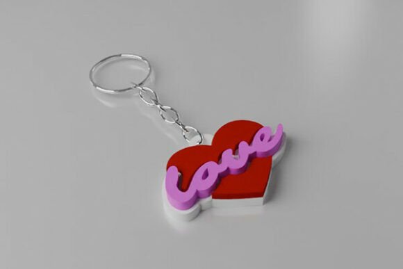 Love Heart Charm Keychain 3D STL Print Guide