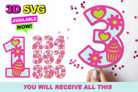 Mastering the Art of Flowers and Cupcake Numbers 3D SVG for Professional Craft Projects