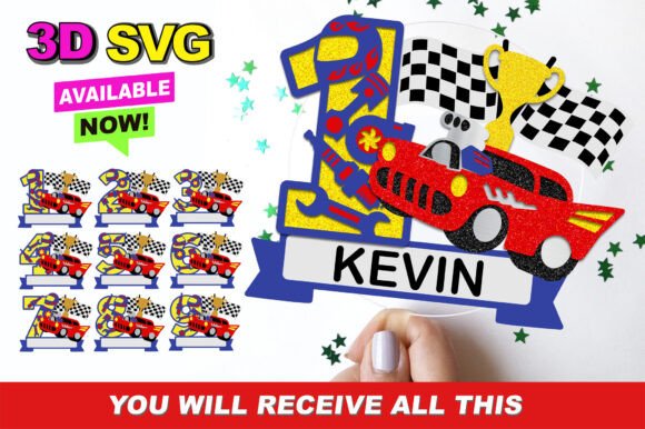 Revving Up Creativity with Race Car Numbers Topper 3D SVG Designs