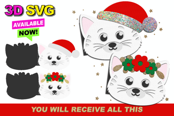 Strategic Creativity: Leveraging the Cute Cat Christmas Card 3D SVG for Brand and Personal Impact