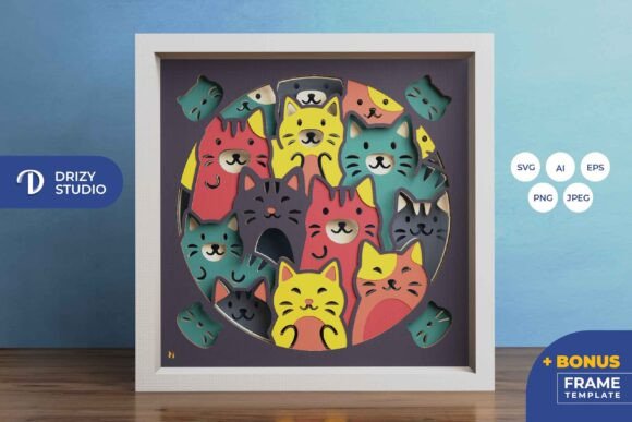 Strategic Depth: Leveraging the Colorful Cat 3D Layered Paper Cut for Visual Impact