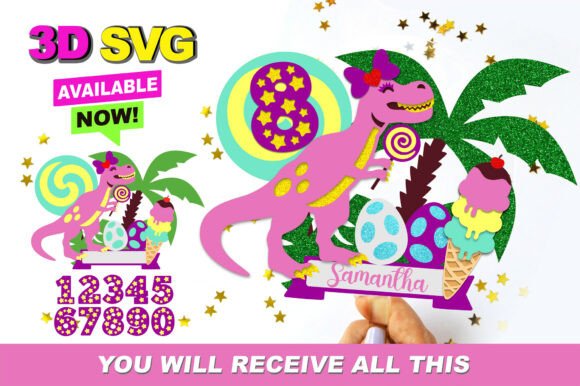 Strategic Design: Leveraging the Girly Dinosaur Cake Topper 3D SVG for Brand and Creative Growth
