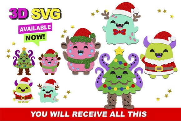 Unleashing Holiday Chaos with Christmas Monsters 3D SVG Designs