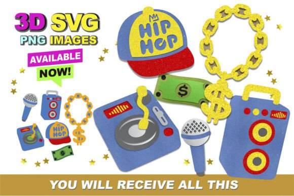 Unleashing Urban Style with Hip Hop 3D SVG and Clipart for Modern Crafting